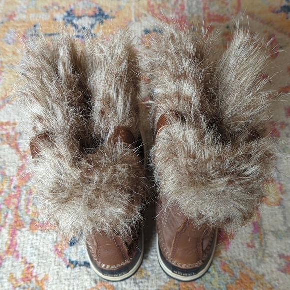 Sorel Joan Of Arctic Waterproof Suede Leather Faux Fur Trim Rubber Snow Boots 8 - Picture 5 of 16